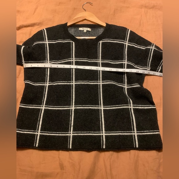 Madewell // Charcoal Windowpane Crewneck Sweater - Picture 5 of 10